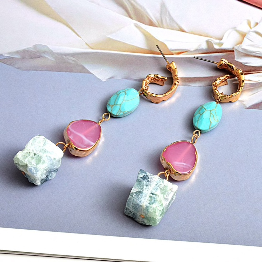 Natural Stone Earrings - Picture 2 of 7